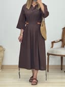 مانتو پیراهنی بغل سگک کد2067