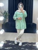 مانتو لینن رز ابی کد 699