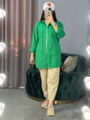 مانتو کتان ریش پاییزه کد 221