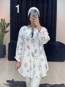شومیز مانتویی طرح گل کد 544