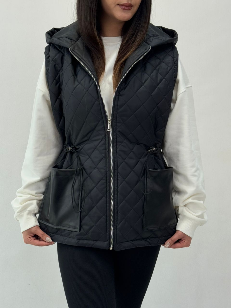 پافر جیب چرم کلاهدار کد 1955