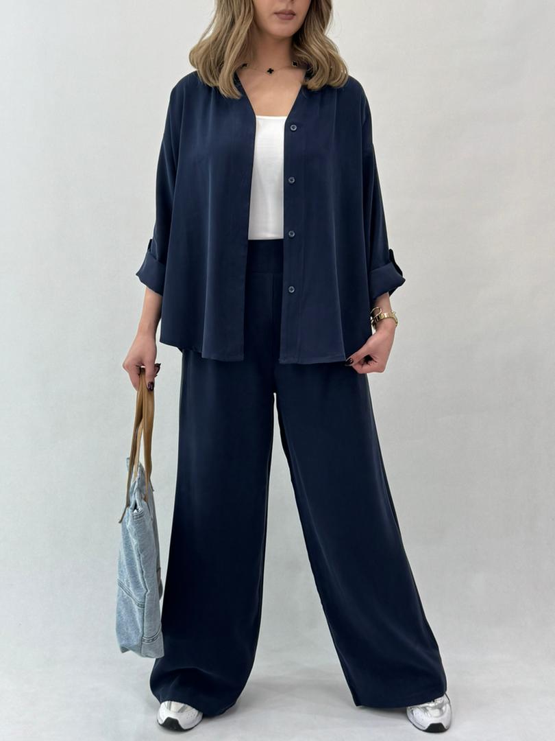 ست شومیز شلوار سیلک پناه کد 1988