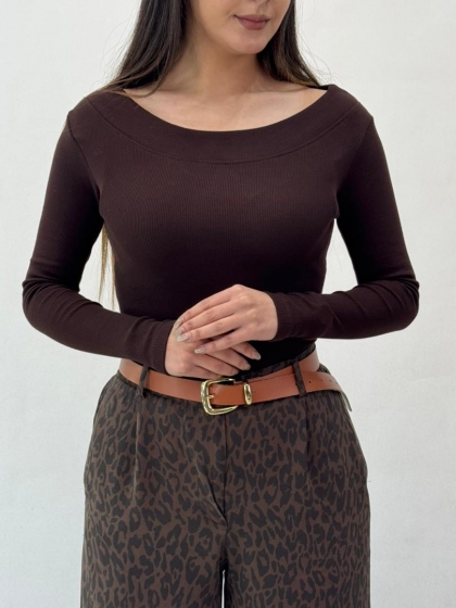 بلوز کبریتی یقه قایقی کد1957