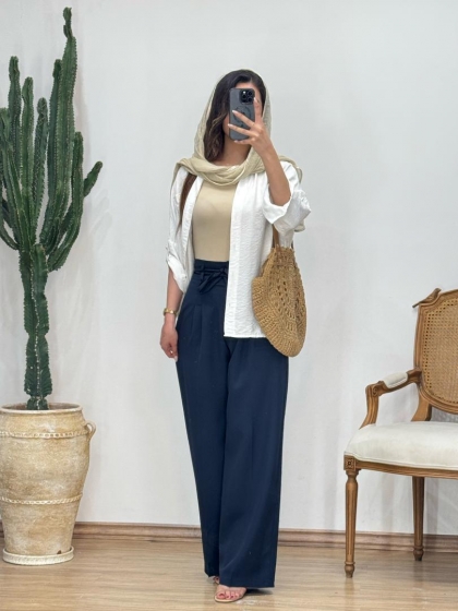 شلوار بگ  کمربندی کورال 