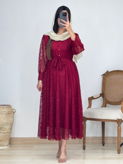 پیراهن دانتل آستردار کد1928