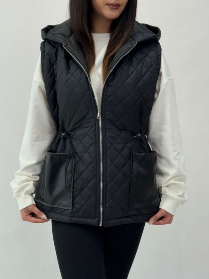 پافر جیب چرم کلاهدار کد 1955