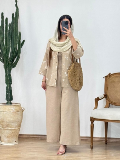 ست شومیز با اورال گلنار کد 1529