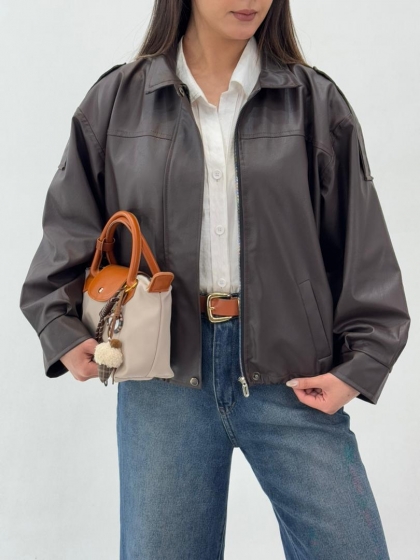 کاپشن چرم آستردار کد1857