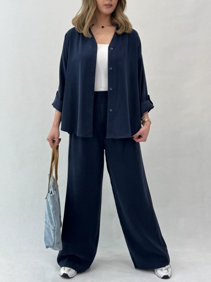 ست شومیز شلوار سیلک پناه کد 1988