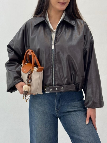 بامبر چرم نیلا  آستردار کد 12973